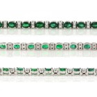 Emerald and Diamond 18Kt White Gold Classic Ladies Bracelet